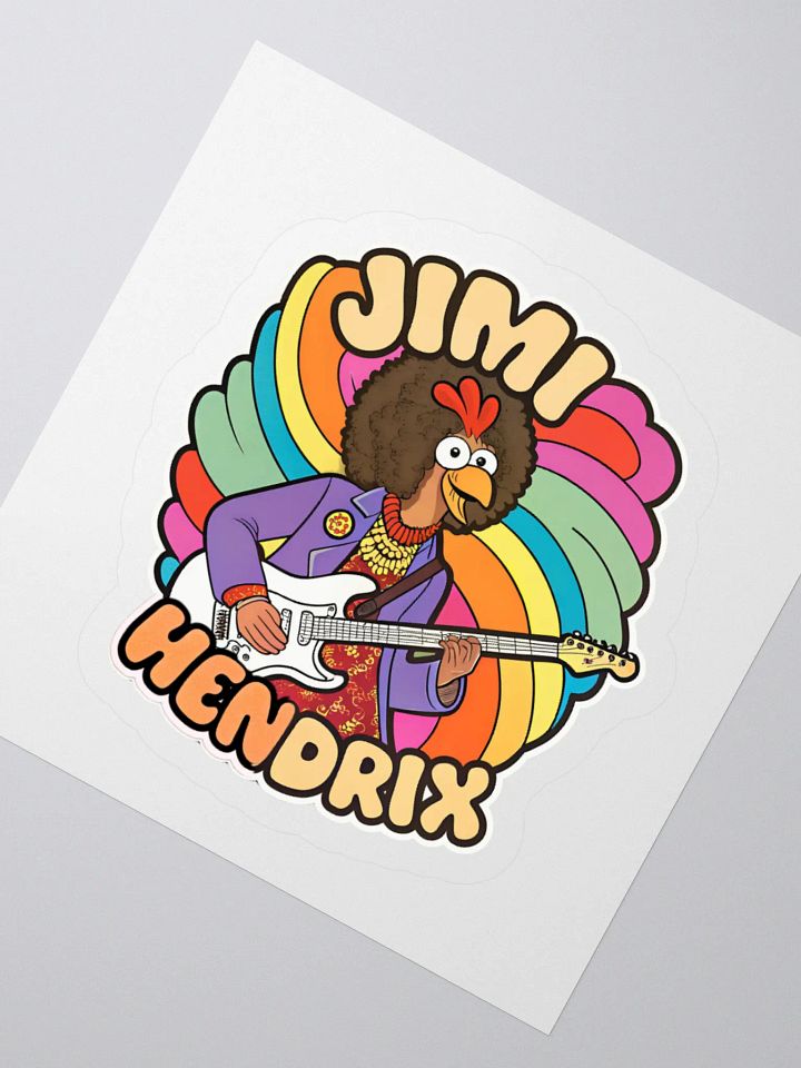 Groovy Jimi Hen-drix Guitarist Sticker product image (6)