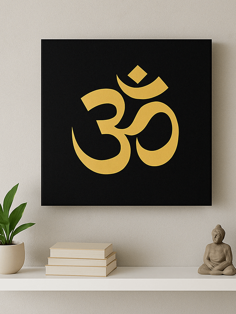 Om Symbol Canvas Print – Minimalist Wall Art for Meditation, Yoga & Spiritual Decor product image (1)