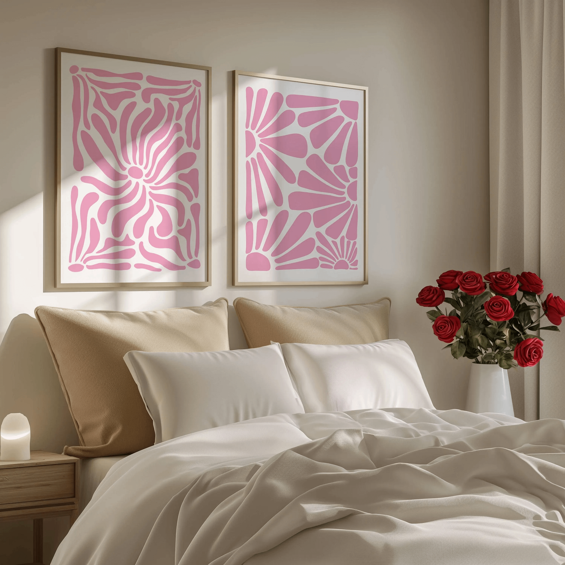 Soft Pink Wall Art Set of 2 Prints, Matisse Flower Print product image (9)