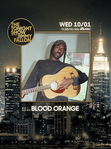 Thrilled to be performing with Blood Orange on The Tonight Show Starring Jimmy Fallon! 😱✨ Tune in tonight!