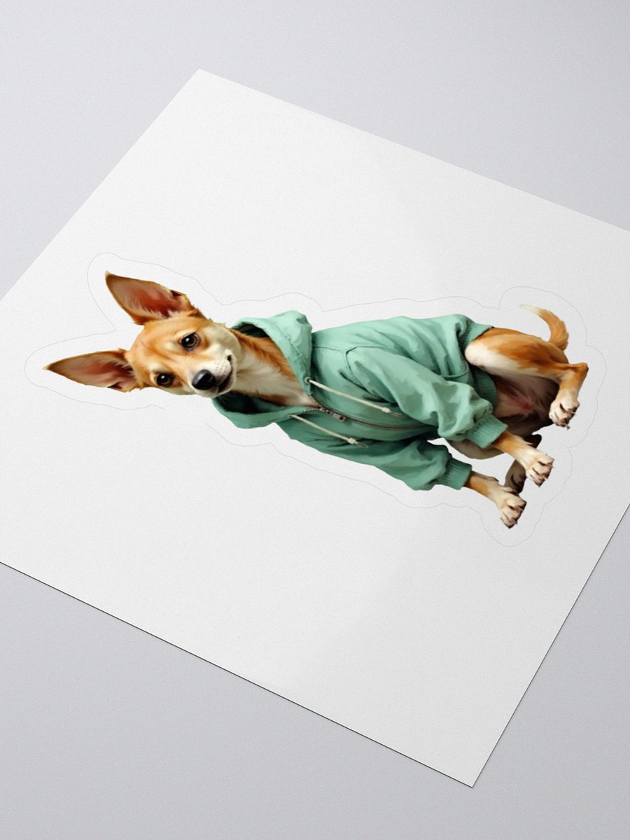 Potcake in Green Hoodie Sticker product image (3)