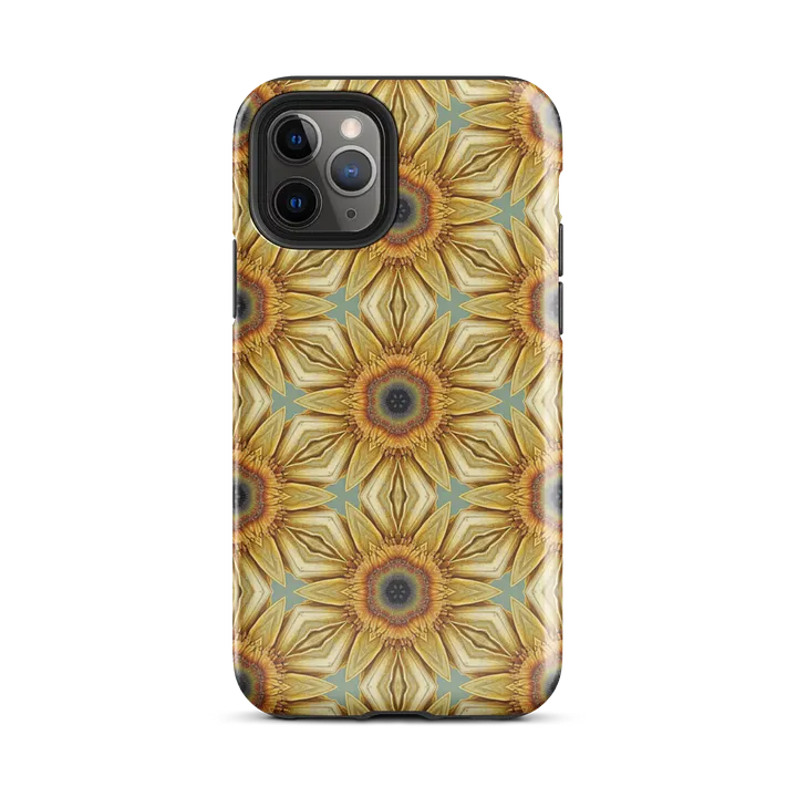 Tough Phone Case for iPhone® - Abstract Sunflower Hex Geometric Design product image (2)