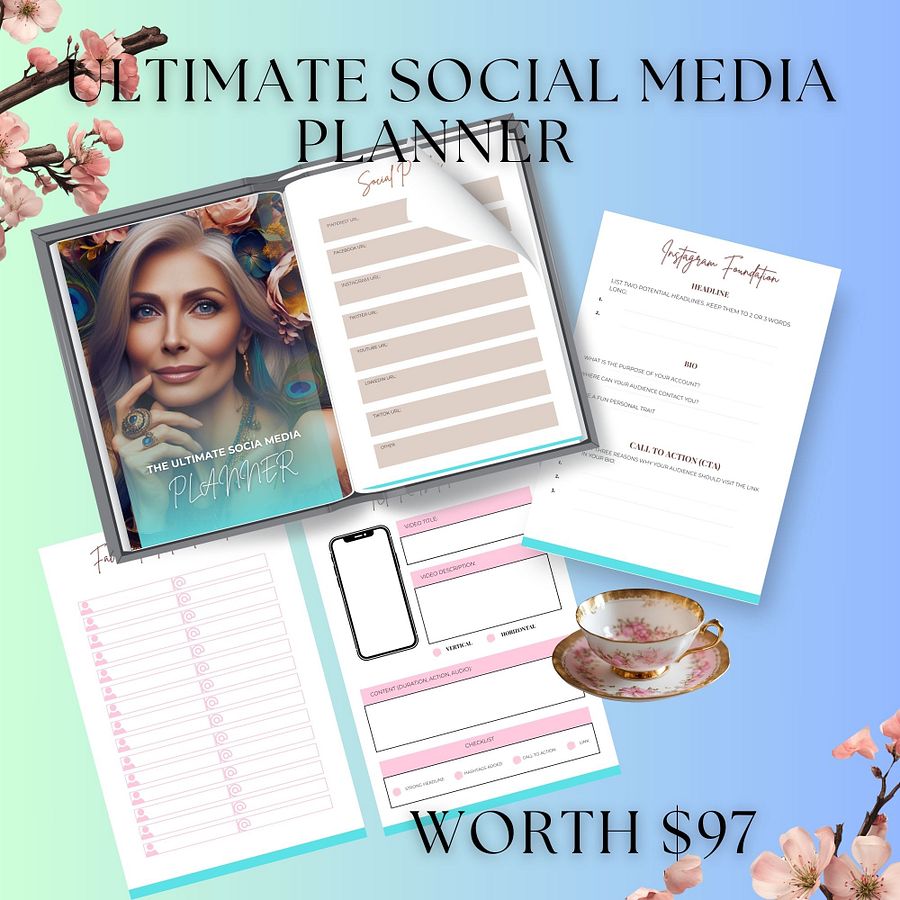 Social Media Planner 180 Pages Printable and PLR product image (3)