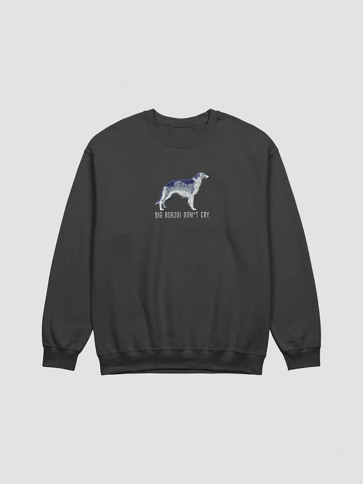 Big Borzoi Don't Cry Sweatshirt (Embroidered) of a Borzoi(Blue) product image (6)