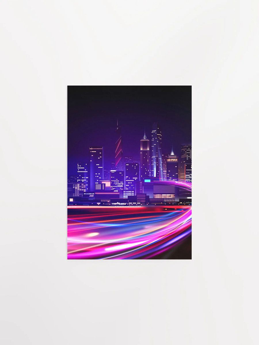 Neon city: fast lights #2 (synthwave/vaporwave/retrowave/cyberpunk) — aesthetic poster product image (6)