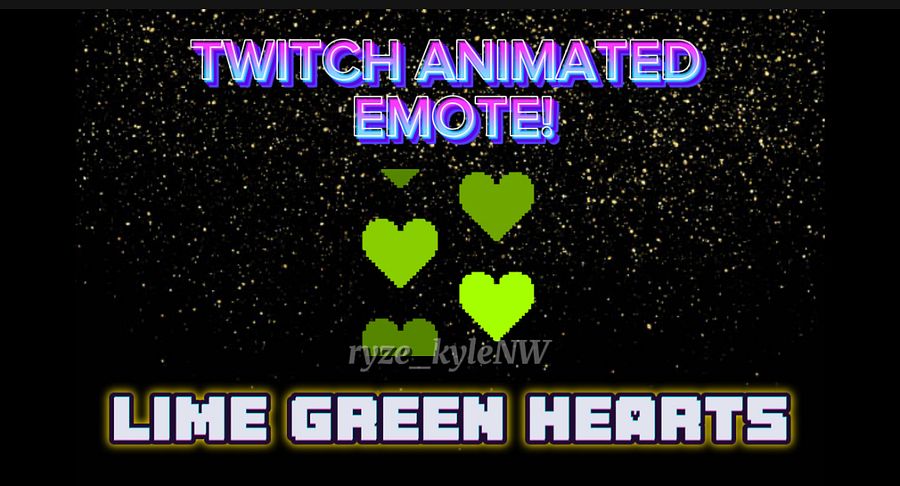 Twitch Animated Emote Lime Green Hearts product image (1)
