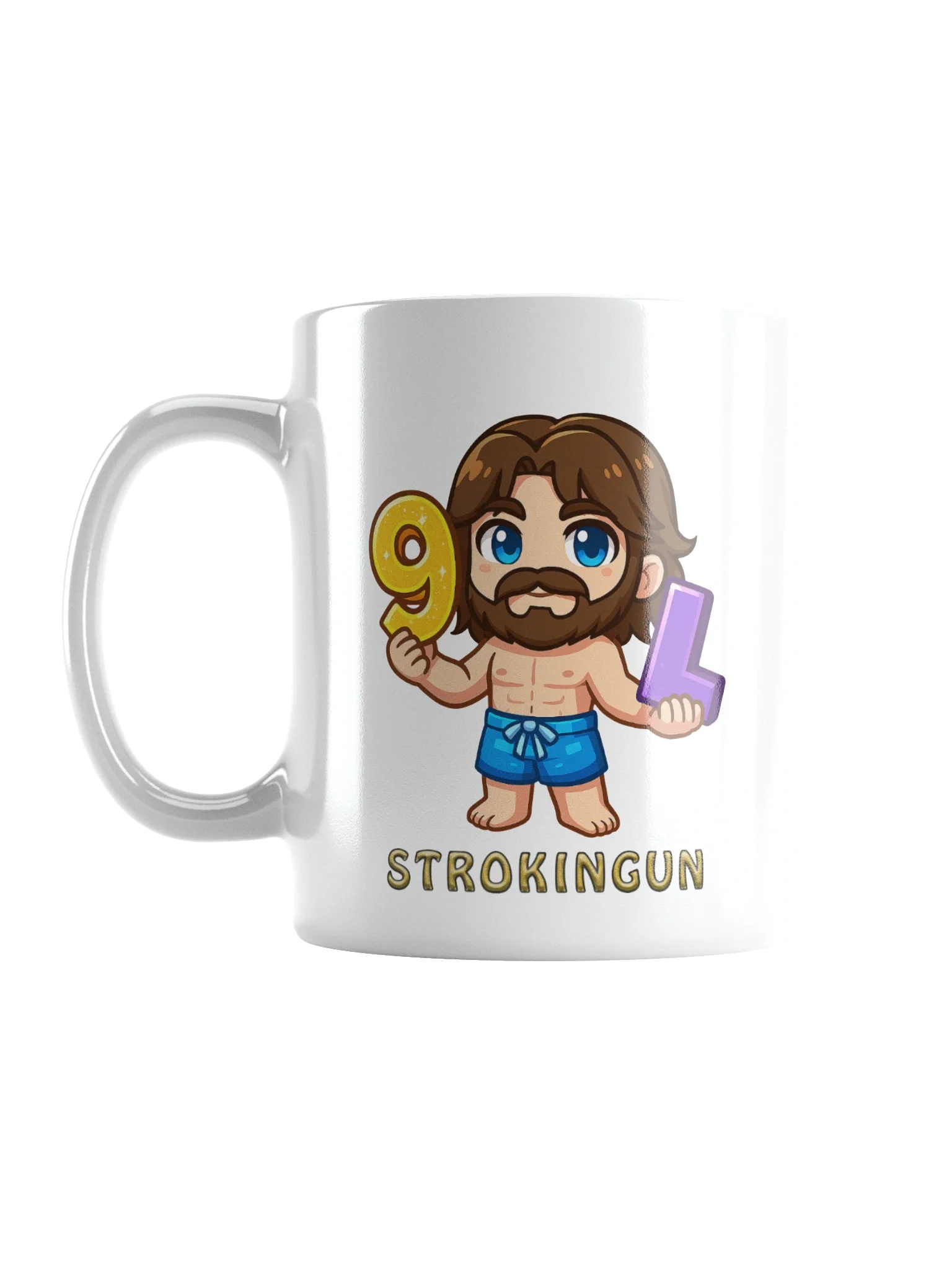 9LS4 StrokinGun White Glossy Mug product image (3)