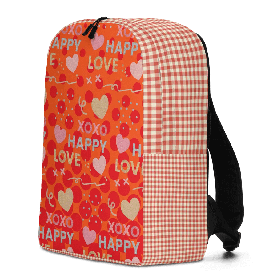 XOXO, HAPPY, LOVE Orange Circle/Gingham Backpack product image (3)
