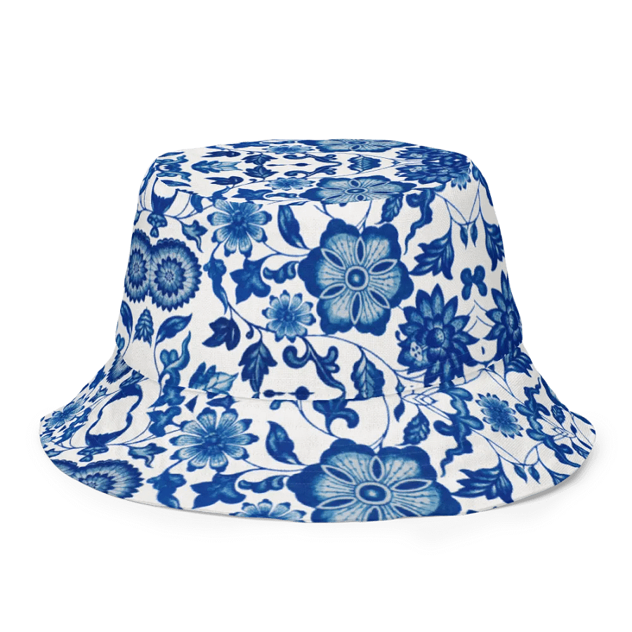 Blue Floral Chinoiserie Reversible Bucket Hat product image (10)