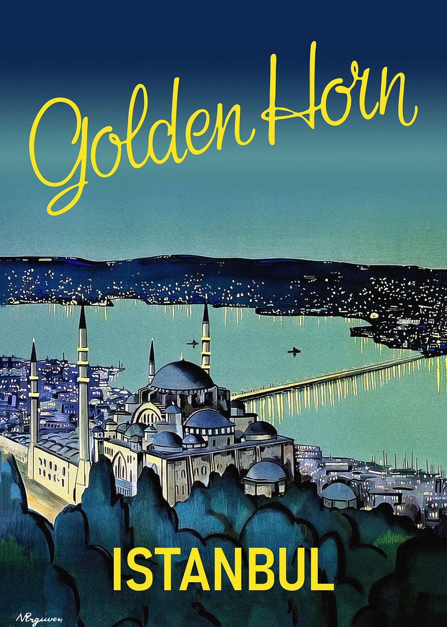 Istanbul, Turkey, 1950s — retro travel poster product image (3)