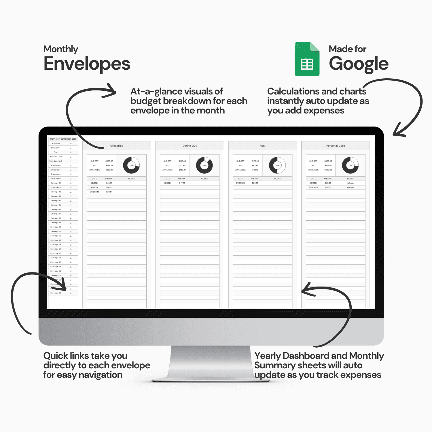 Digital Cash Envelope Budget Spreadsheet System product image (2)