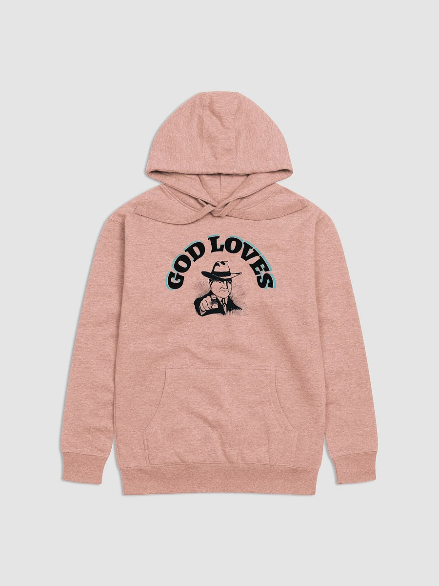 GOD LOVES YOU. Cozy Cotton Blend Unisex Hoodie product image (1)