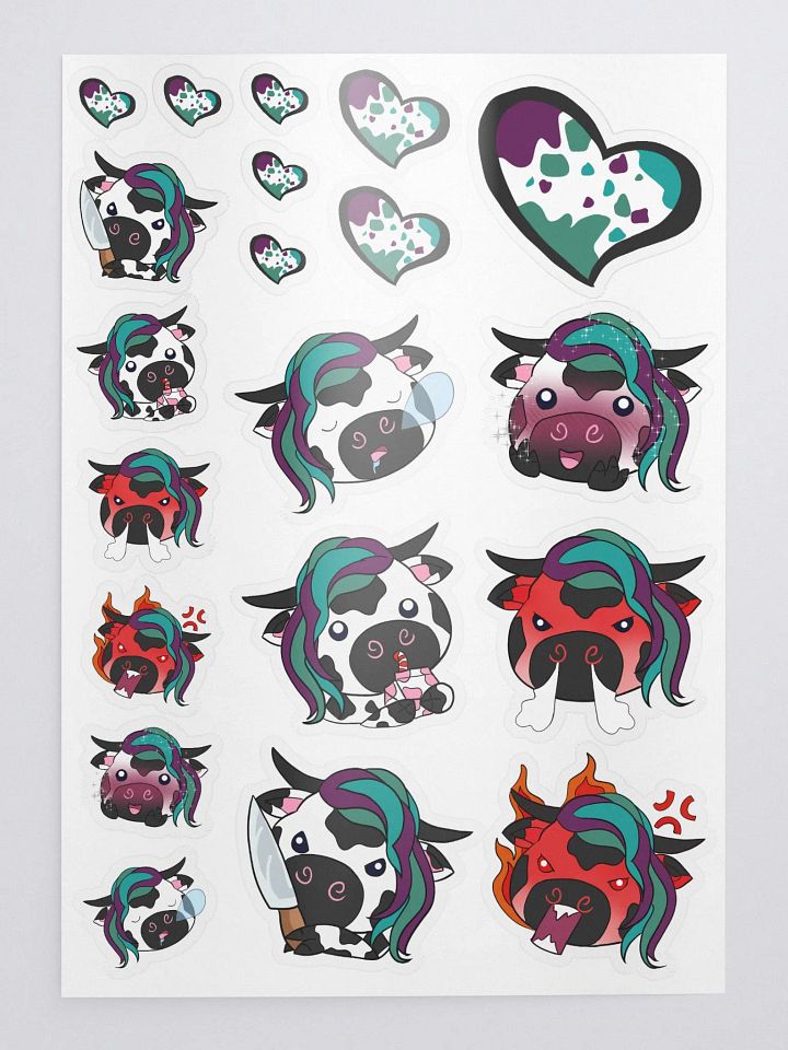 Little Moo Assorted Emote Stickers product image (1)