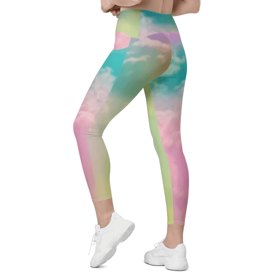 Blur cloud rainbow Design Leggings with Pocket - V11 product image (9)