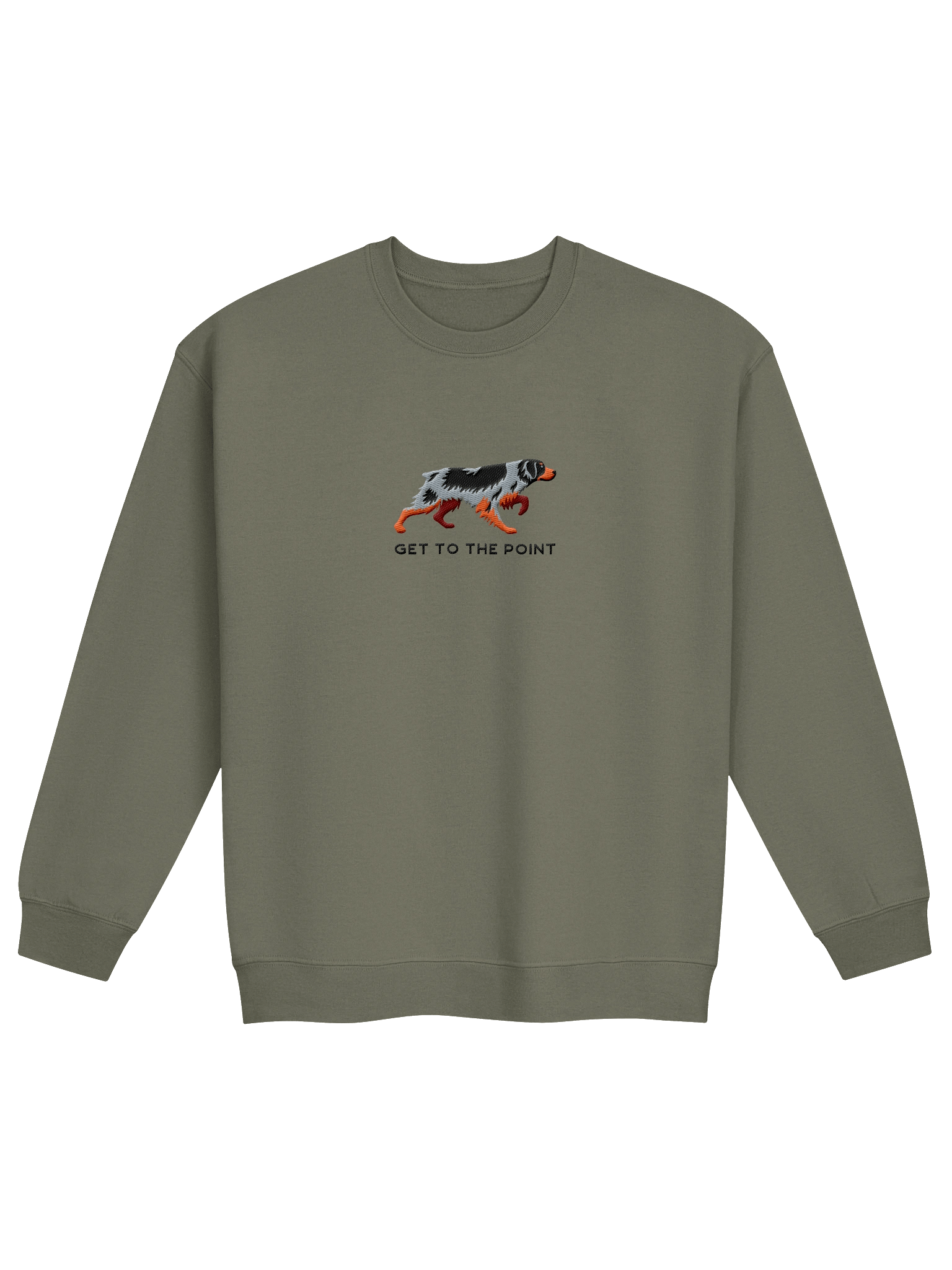 Get to the Point Sweatshirt (Embroidered) of a Brittany Spaniel(Tricolor) product image (2)