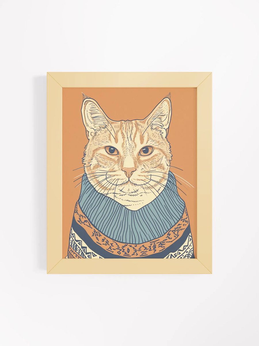 Cute Cat in Sweater Framed Poster product image (7)