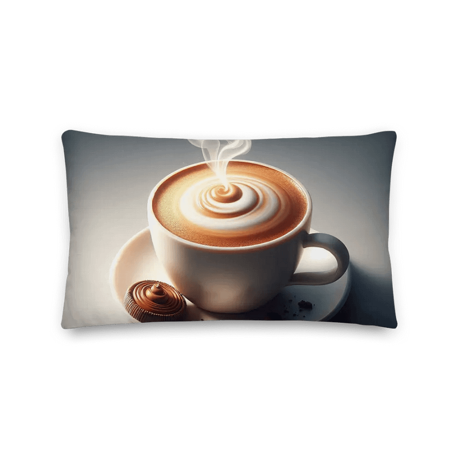 Swirling Steam Premium Pillow | Coffee fuels my brain. product image (3)