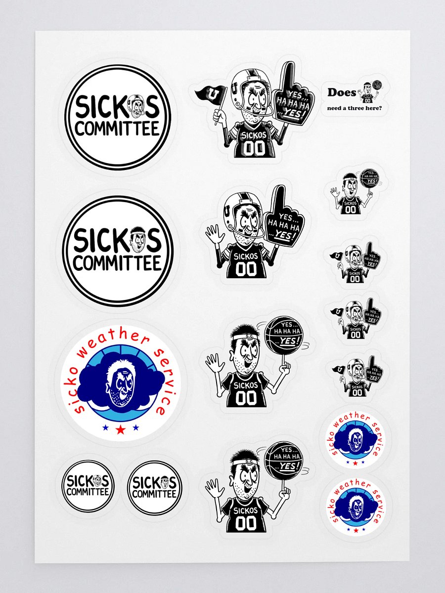 Sickos Extravaganza Sticker Sheet - 16 Stickers product image (3)
