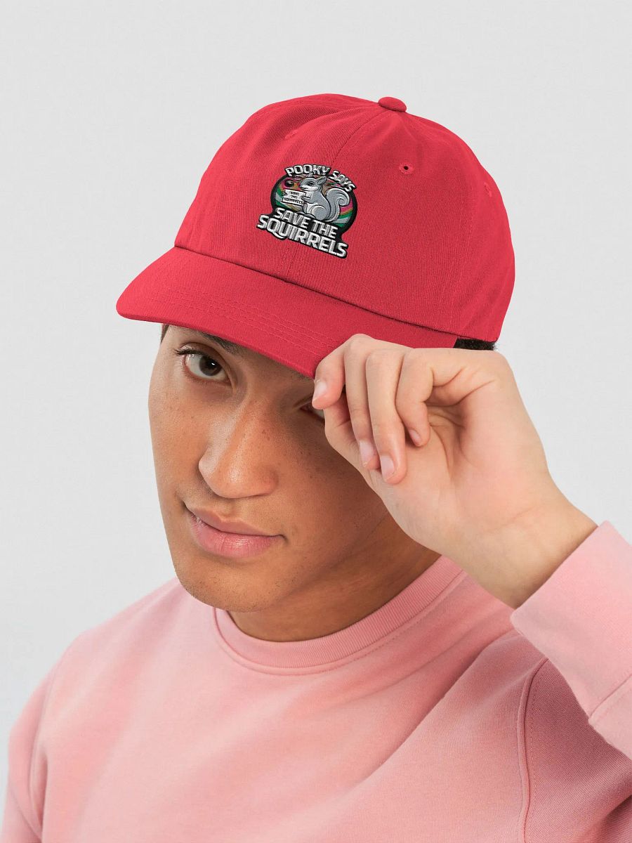 Baseball Hat: Pooky Says Save the squirrels, retro, colorful, circular with white font product image (5)