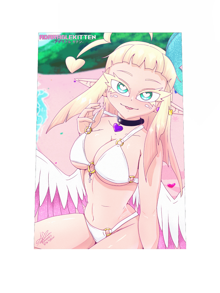 12" x 18" Matte Art Poster - AdarableKitten Beach Babe product image (1)
