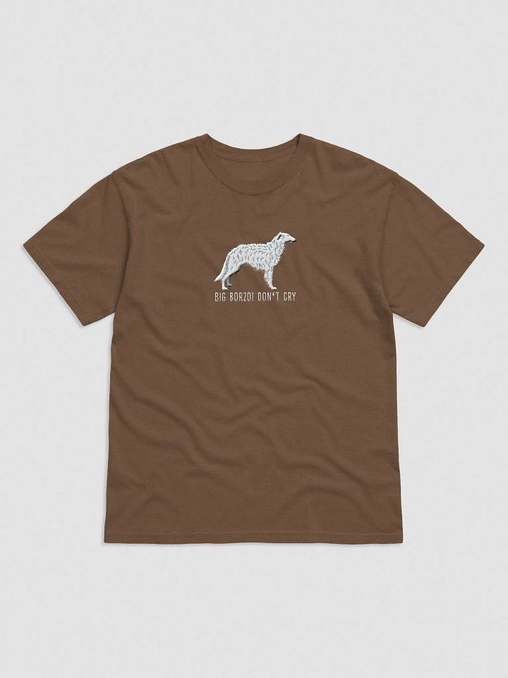 Big Borzoi Don't Cry T-Shirt(Embroidered) of a Borzoi(White) product image (17)