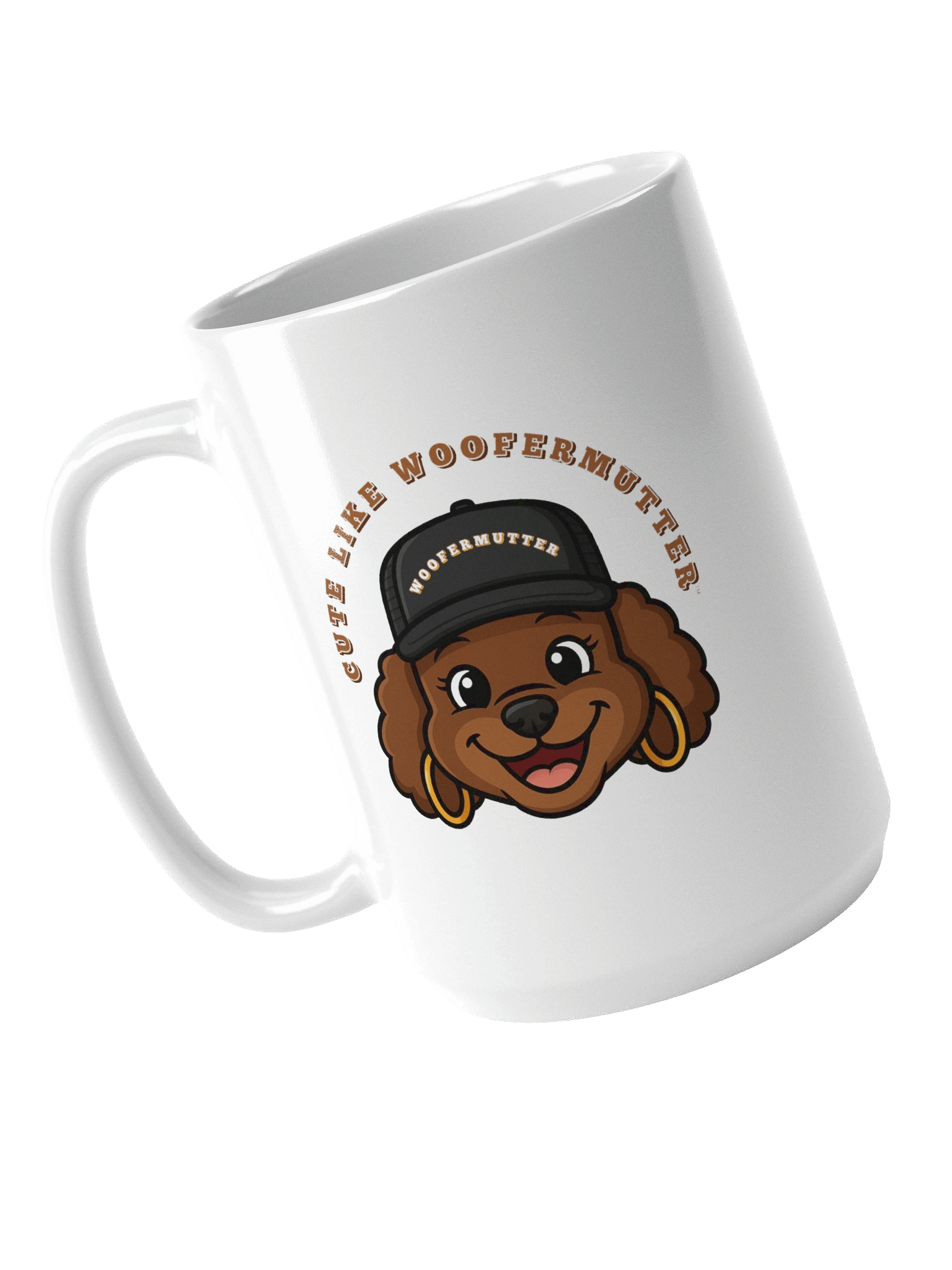 Cute As A WooferMutter™ Brown Poodle White Ceramic Mug product image (4)