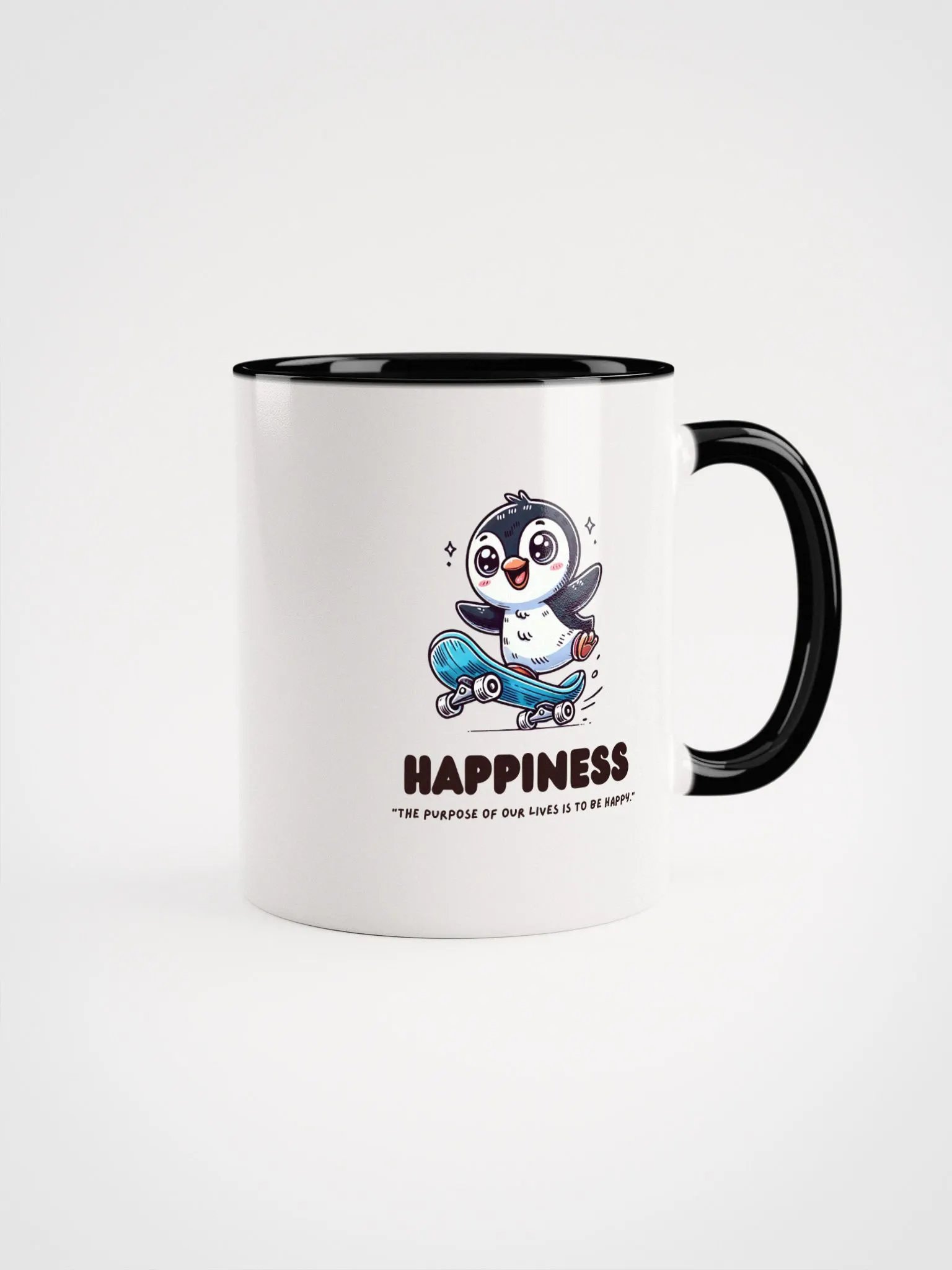 Happiness Penguin Skateboarding Mug product image (5)