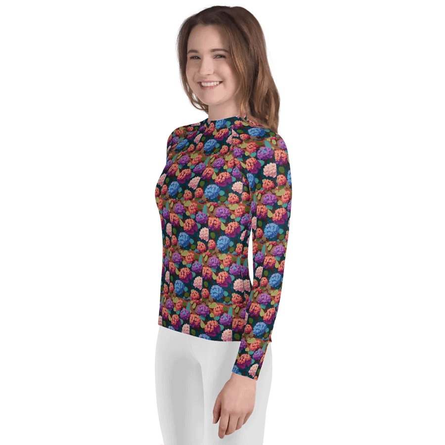 Escape the Ordinary in Vibrant Comfort: All-Over Print Rash Guard product image (11)