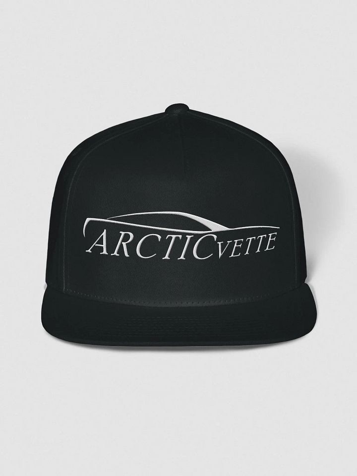 Arctic Vette Flat Bill Snap Back Hat - White Embroidery product image (1)