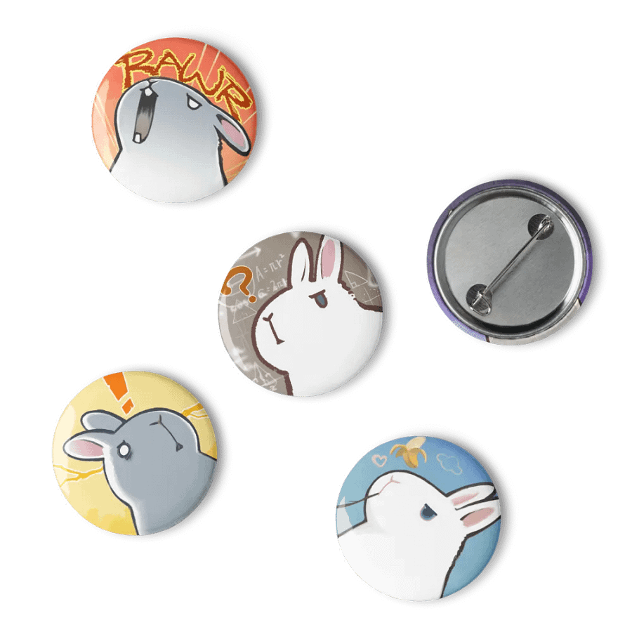 Bunny Boss Maru Mood Button Pin Set product image (15)
