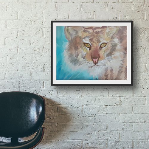 Add a touch of the wild to your walls with this original tiger art print. The impressionistic style and vivid green eyes make...
