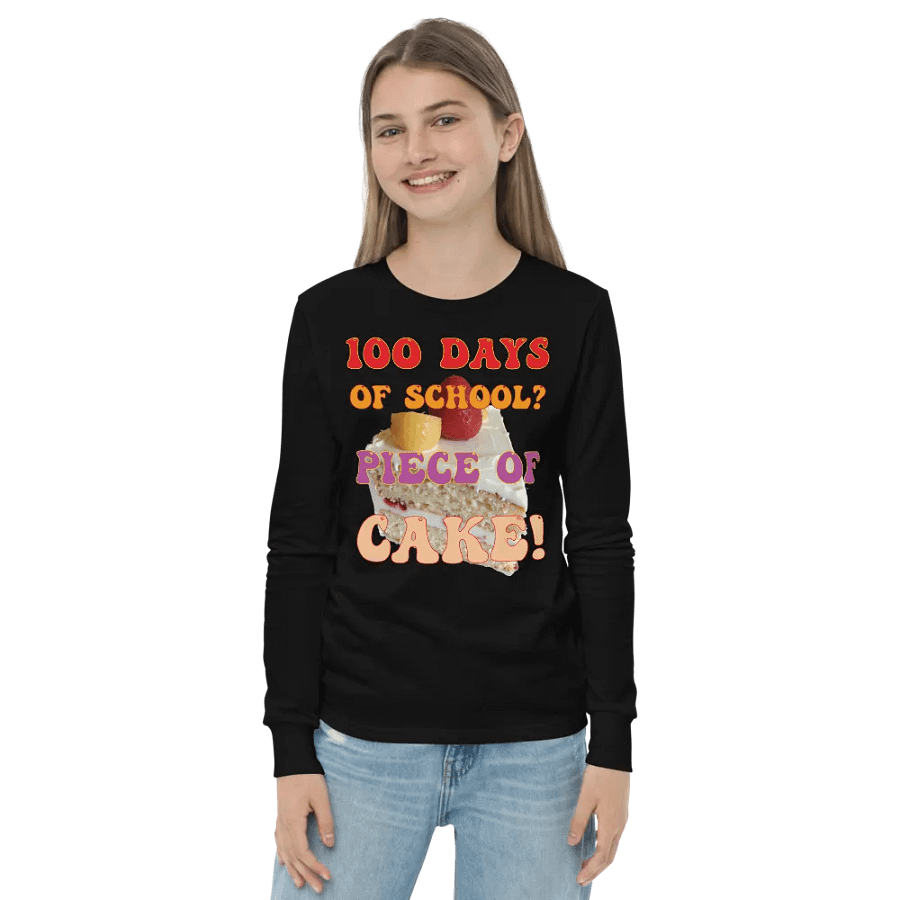 100 Days of School? Piece Of Cake Celebration Long Sleeve Tee product image (8)