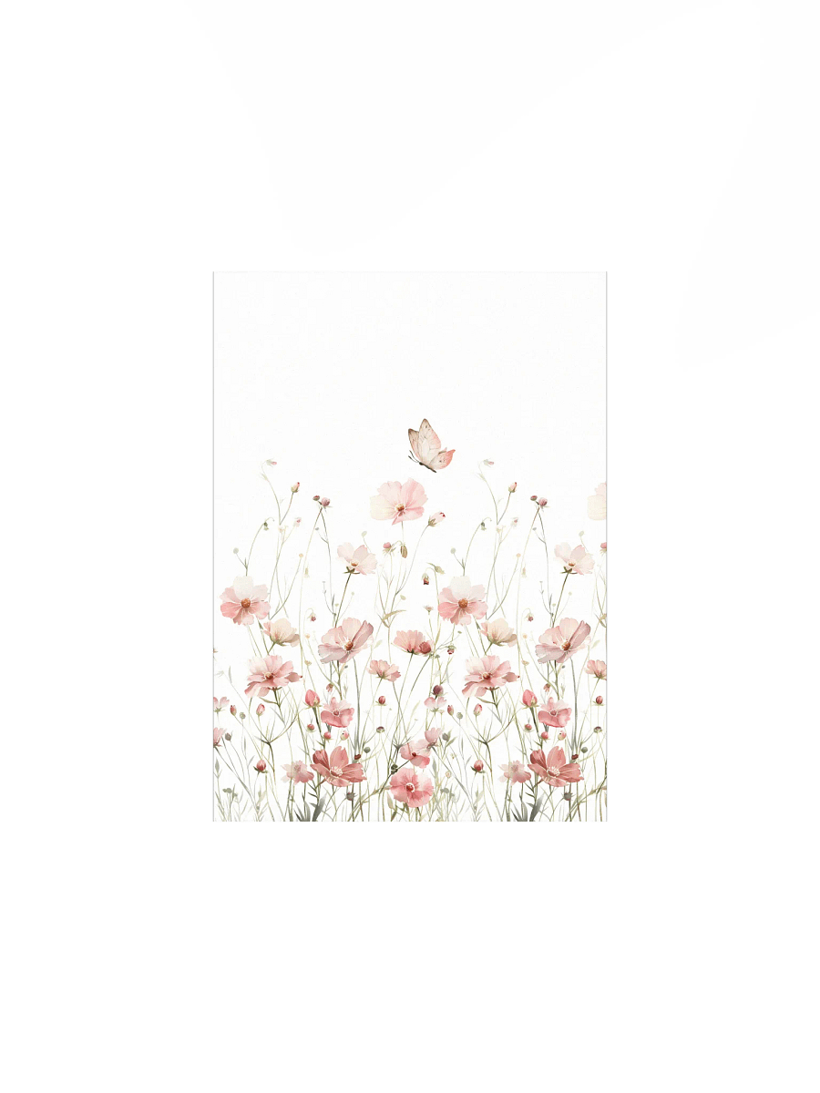Watercolor Pink Floral Meadow Nursery Print product image (2)