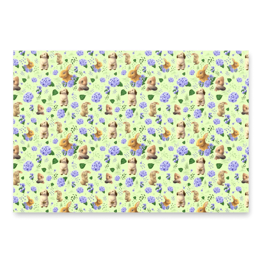 Bunnies and Hydrangeas Wrapping Paper Set product image (2)