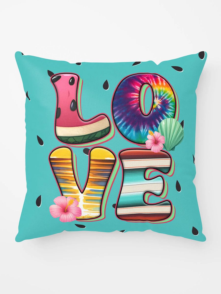 Vibrant Teal Love Pillow product image (8)