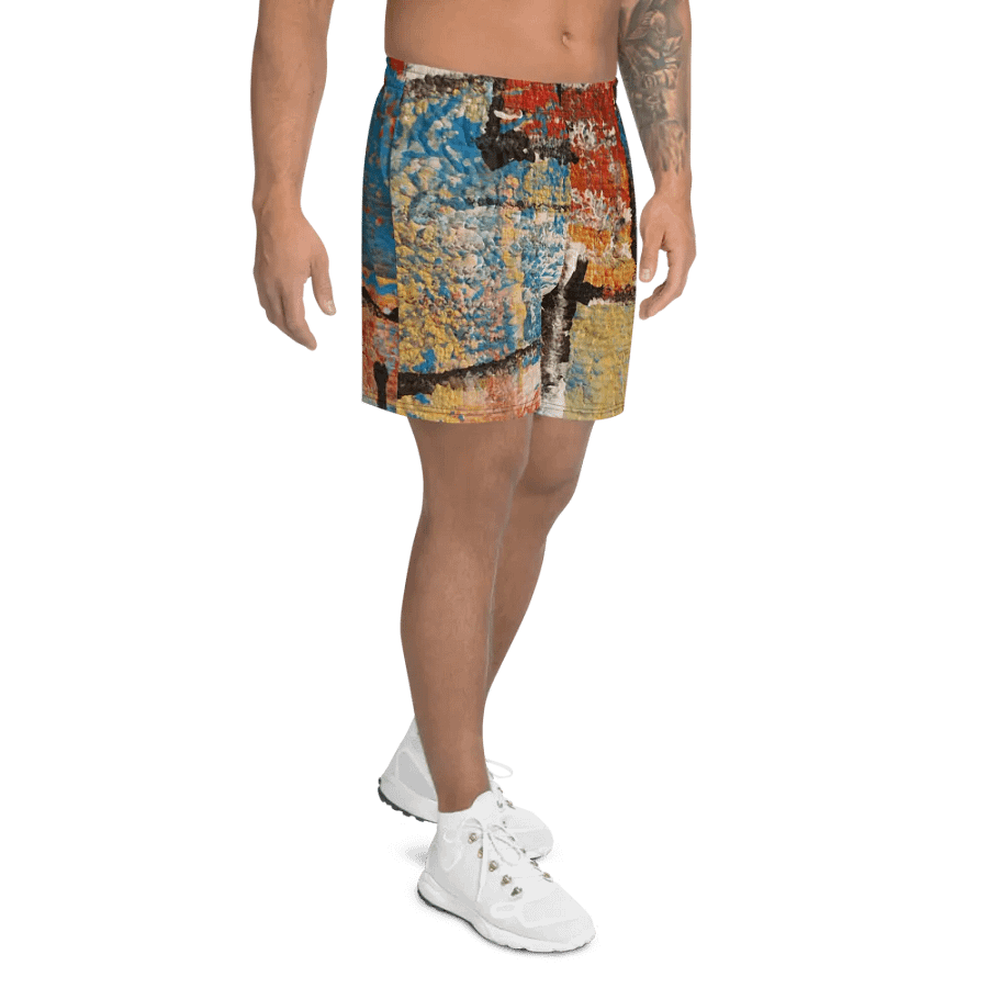 abstract original painting print on shorts product image (8)