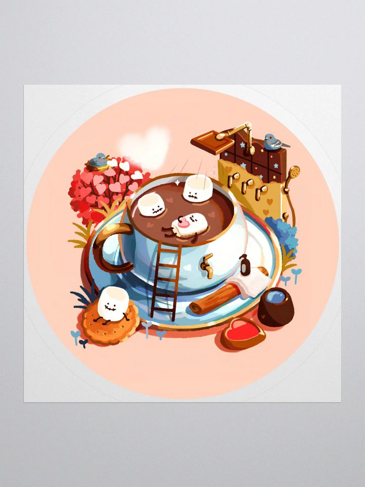 Cozy Coffee with Marshmallows Sticker - Cute Drink Art product image (3)