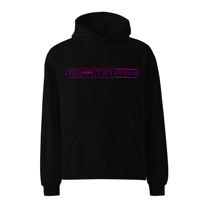 Shadowlifecomics hoodie pink lettering product image (1)