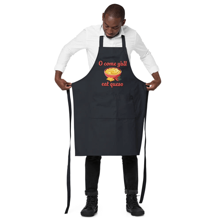 O Come Y'all Eat Queso Christmas Organic Cotton Apron product image (2)