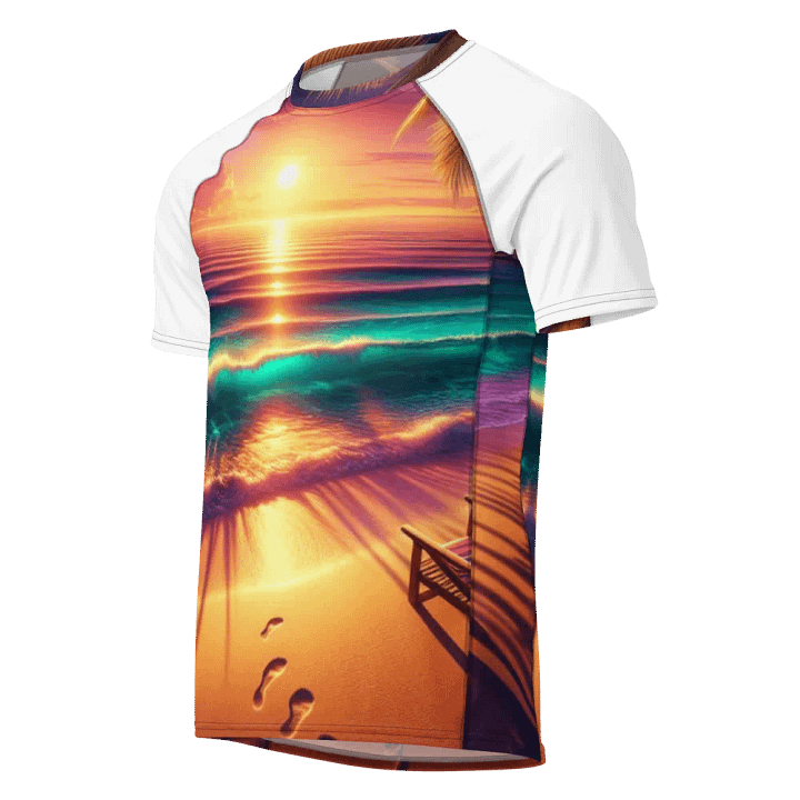Sunset Serenity Men's Rash Guard | Ai Design product image (1)