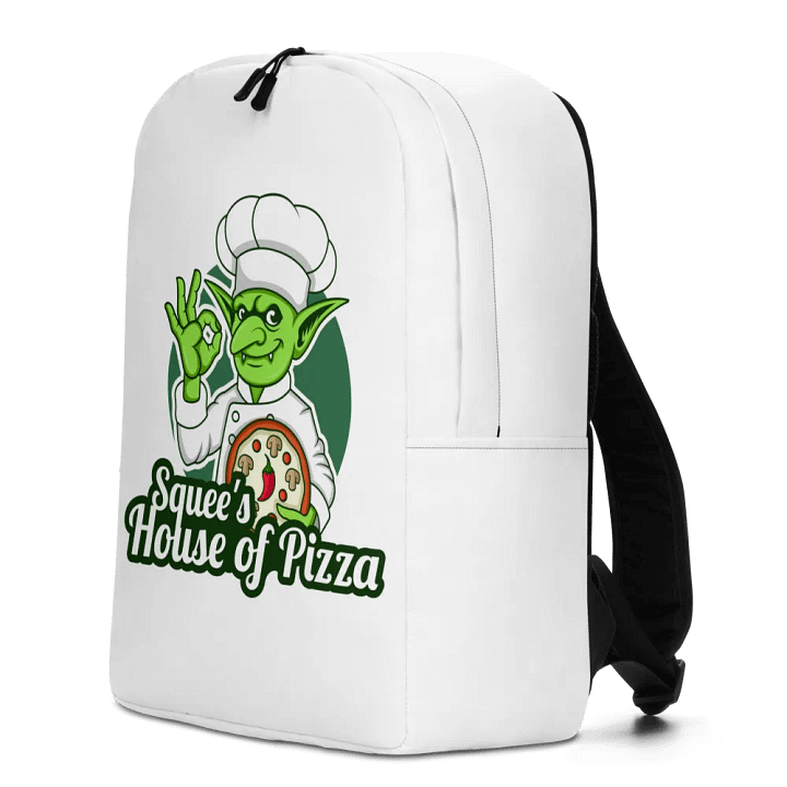 Squee’s House of Pizza Minimalist Backpack (White) product image (2)