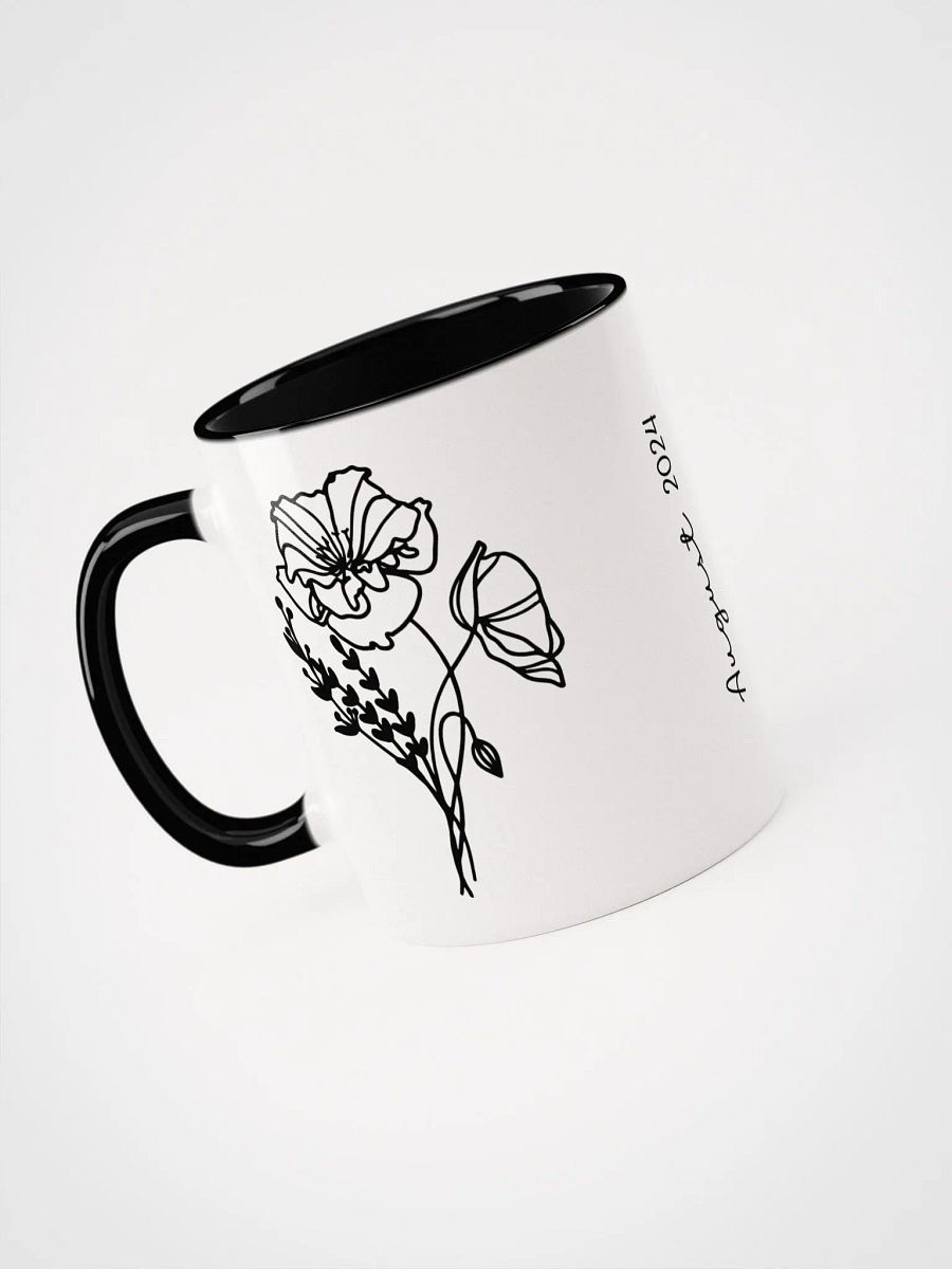 Two Tone Line Birth Flower Mug AUGUST – Personalized Gift product image (4)