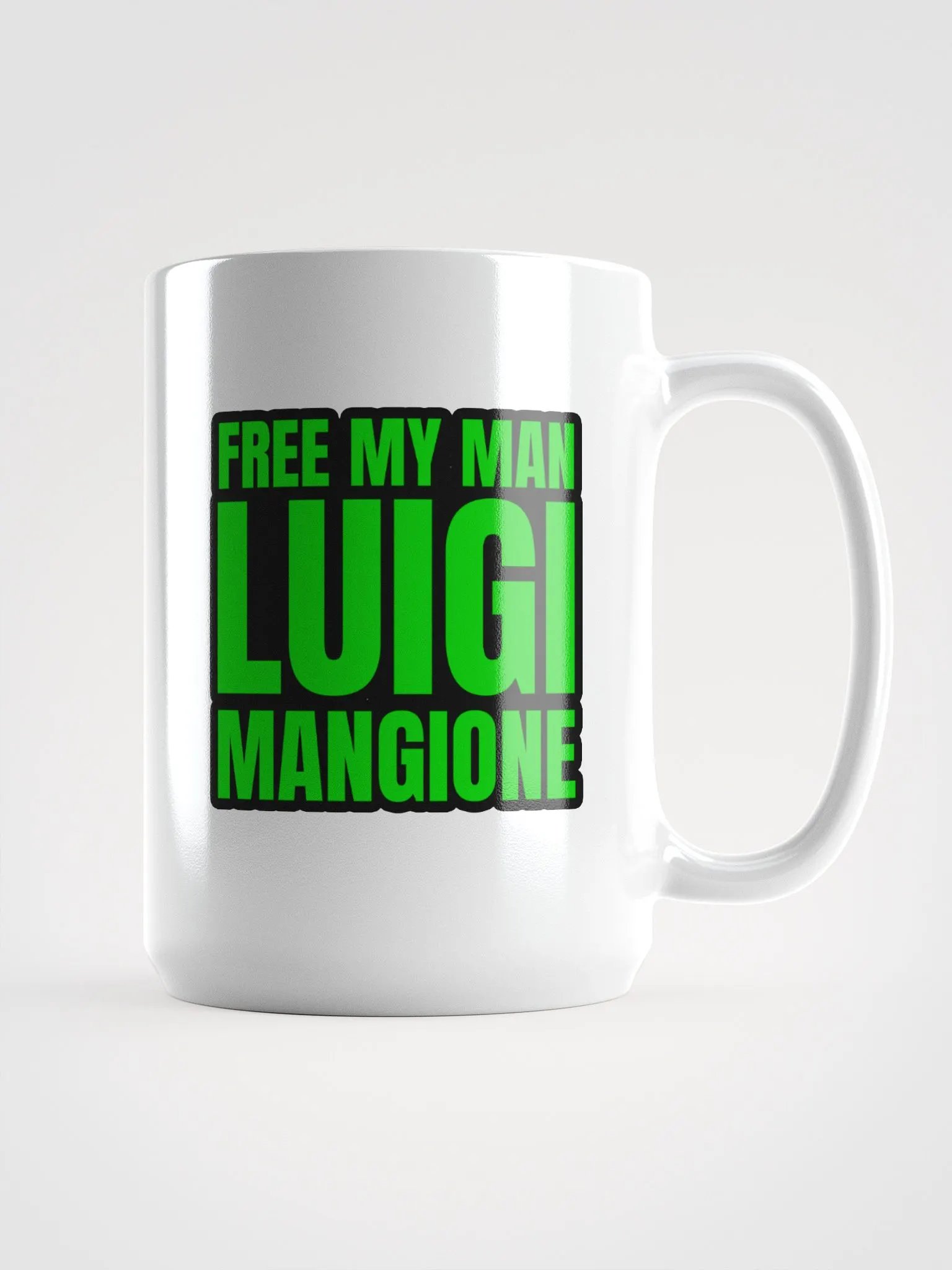 FREE MY MAN LUIGI MANGIONE White Glossy Mug product image (1)