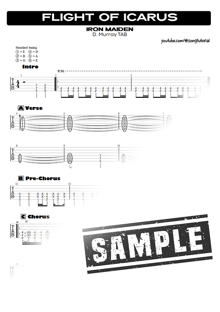 Flight of Icarus PDF TAB + Backing Track MP3 product image (2)