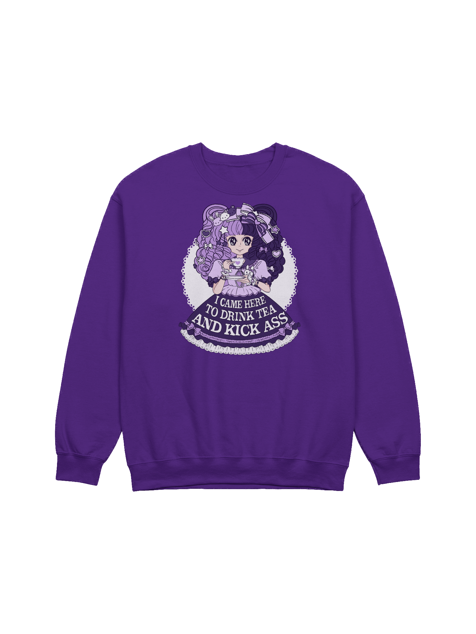 I Came Here to Drink Tea & Kick Ass (OTT, Purple) sweatshirt product image (4)