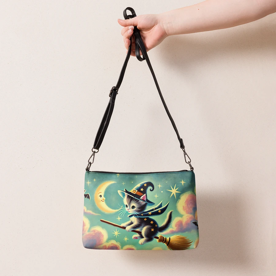 Kitten Witch on Broomstick Crossbody Bag - Halloween Purse product image (7)