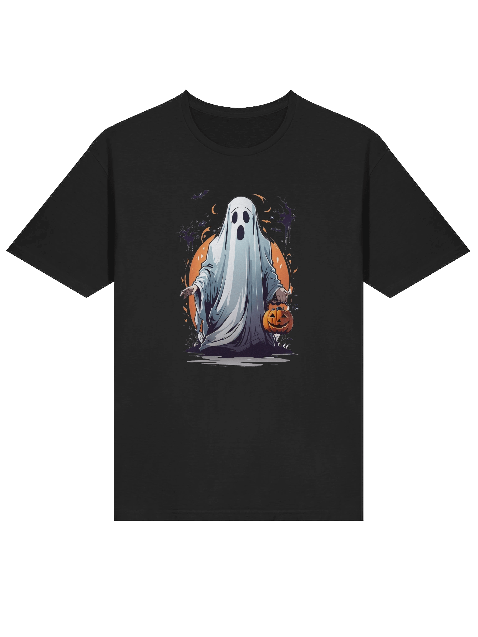 Spooky Ghost T-Shirt – Classic Halloween Tee with Pumpkin Trick-or-Treat Design product image (13)