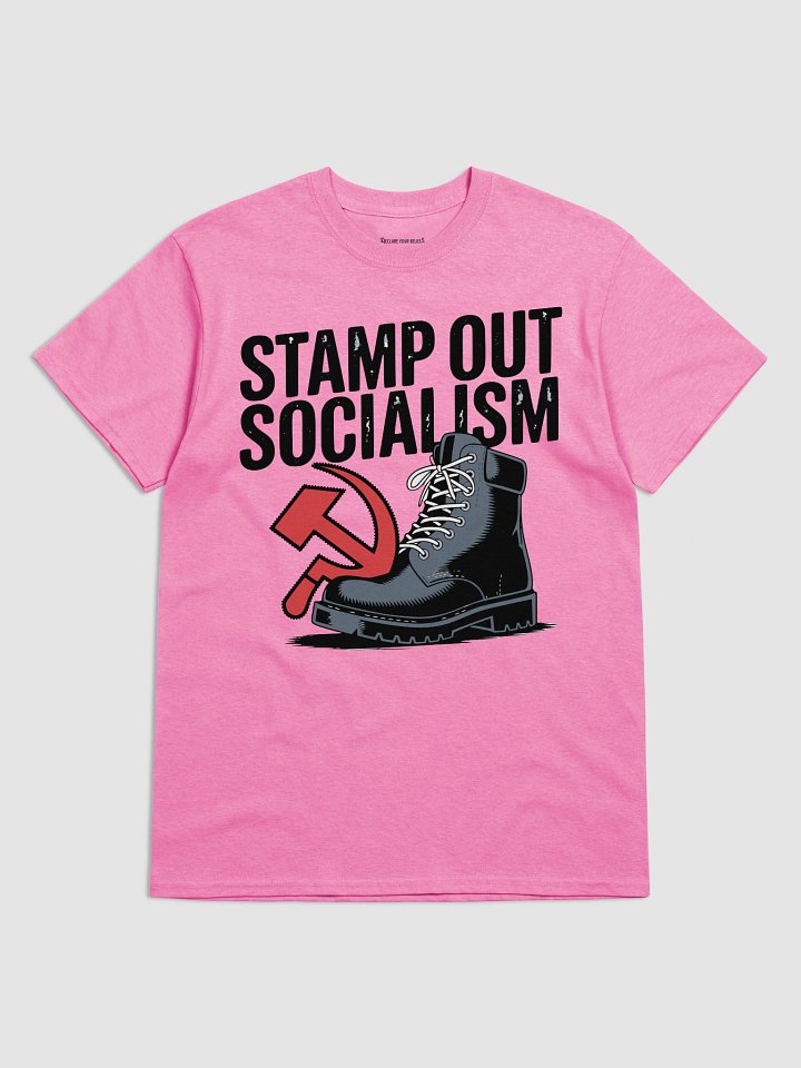 Stamp Out Socialism Boot Graphic – Anti-Socialism Tee - Red & Black Ink product image (1)