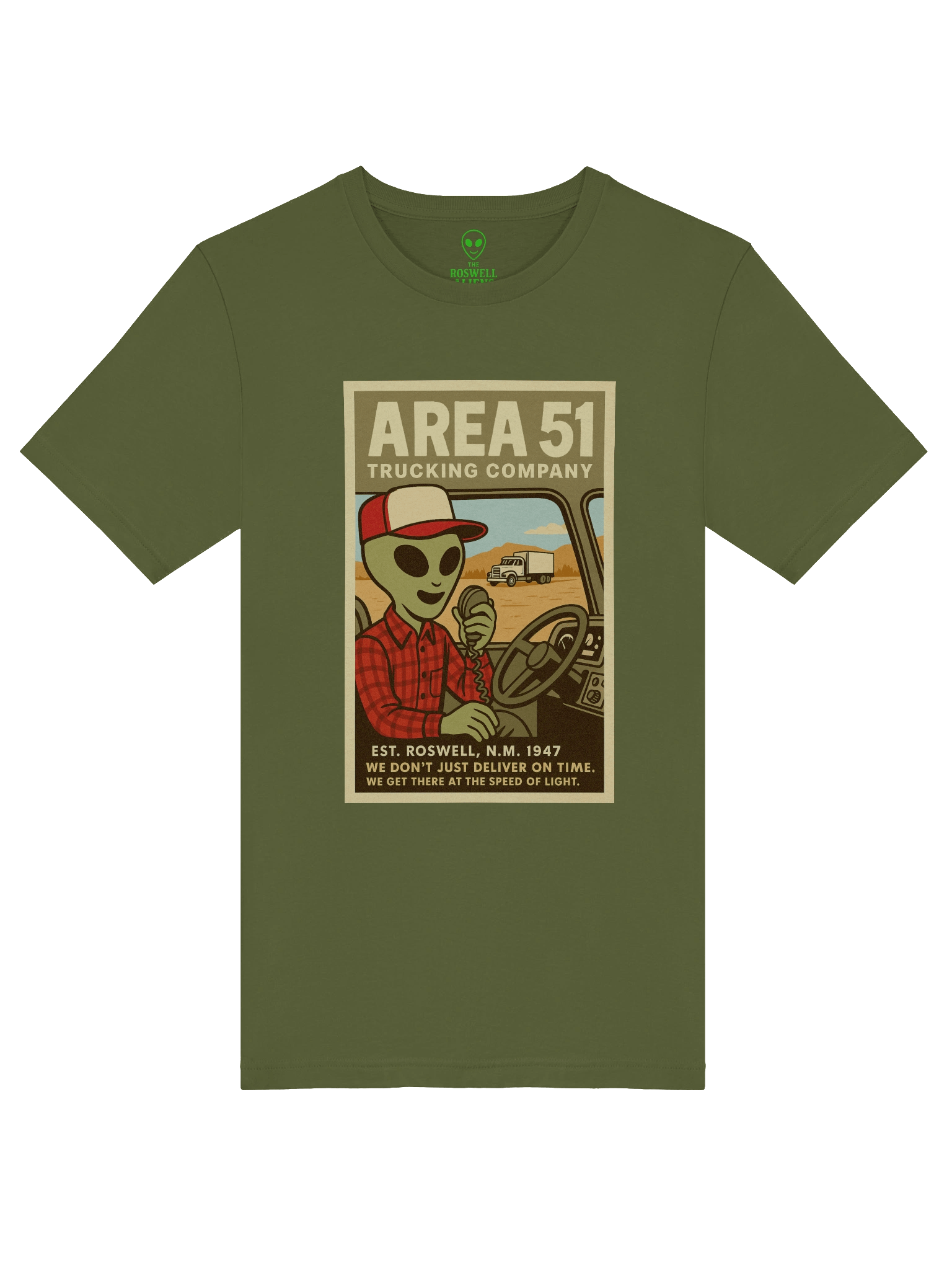 Area 51 Truck Driver Roswell Aliens 1950's Retro Poster Unisex T-Shirt product image (5)