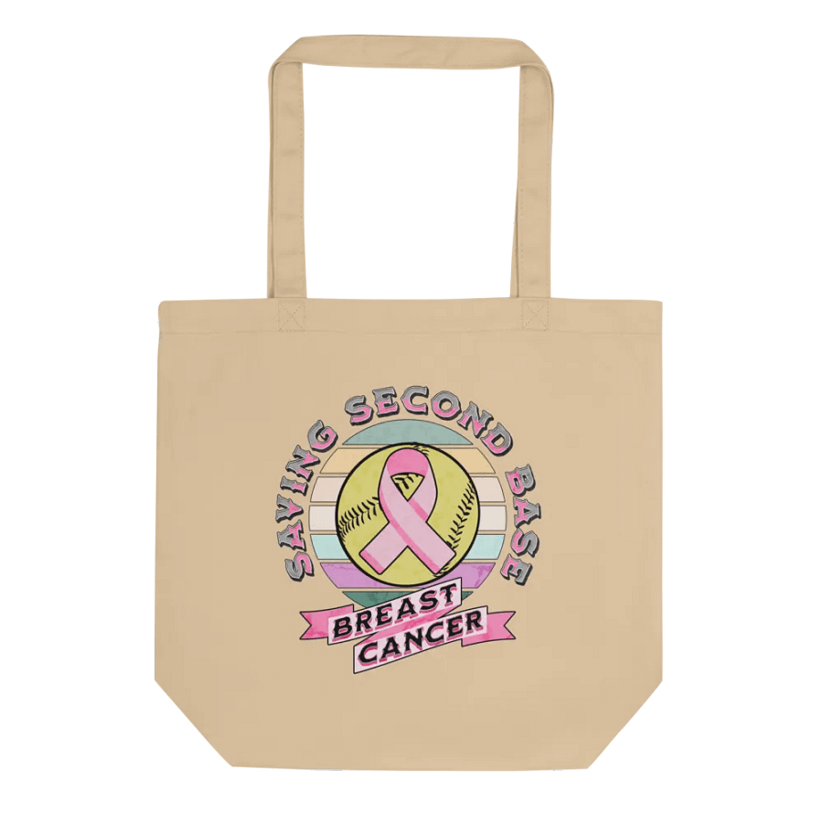 Saving Second Base Breast Cancer Softball Supportive Pink RibbonTote Bag product image (1)